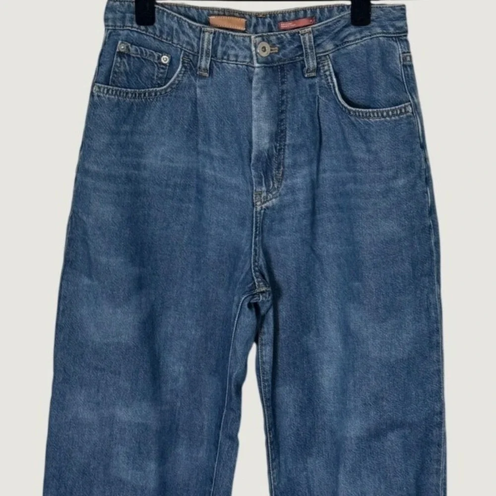 Pilcro The Breaker Relaxed Jeans Blue Sz 27 High Rise Barrel Denim